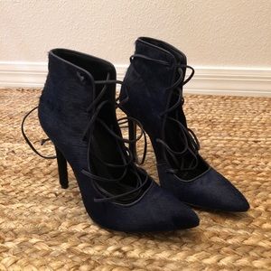 Schutz Blue Fur Heels